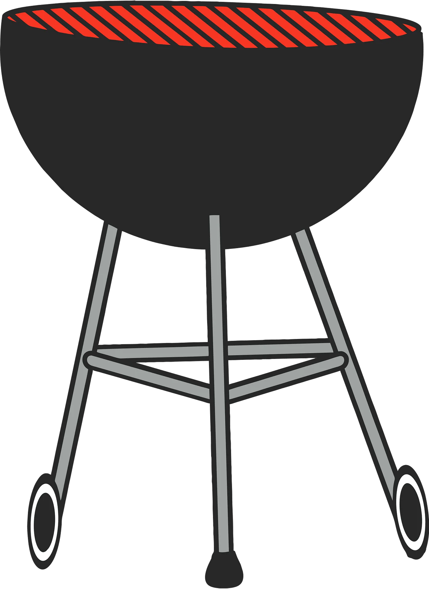 Classic Round Black Charcoal Grill Clipart Design for Outdoor Cooking Enthusiasts