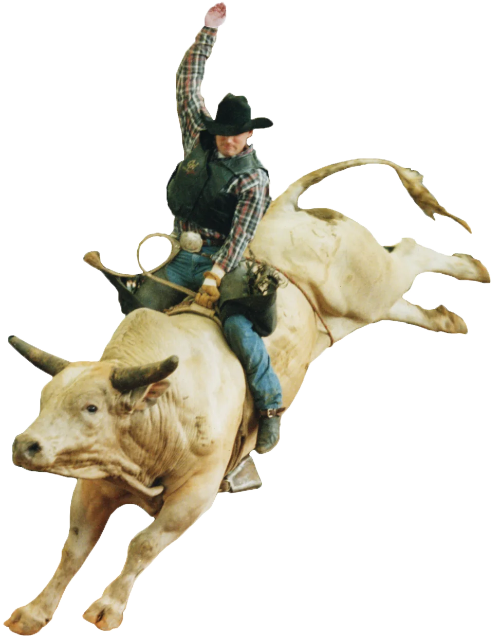 Intense Bull Riding Rodeo Clipart - Wild West Action Silhouette Illustration