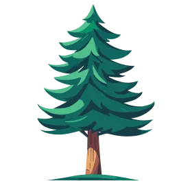 Majestic Evergreen Pine Tree Clipart Illustration with Layered Green Branches
