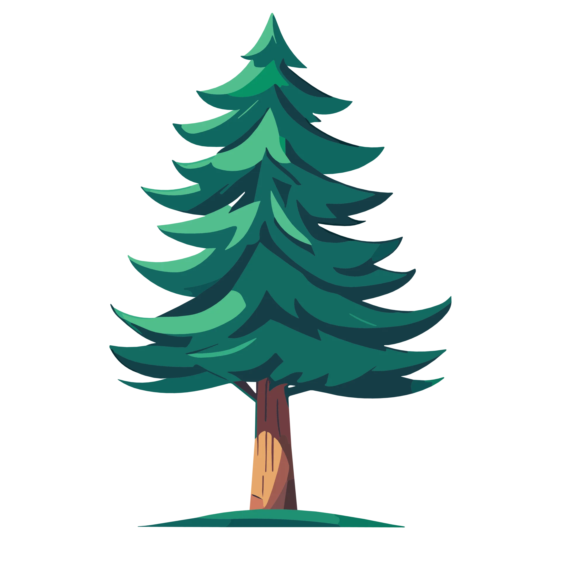 Majestic Evergreen Pine Tree Clipart Illustration with Layered Green Branches