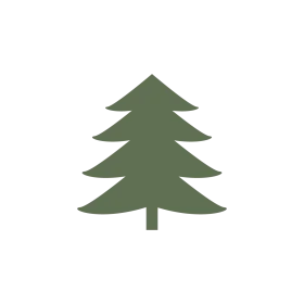 Minimalist Forest Green Pine Tree Silhouette Clipart Design Element