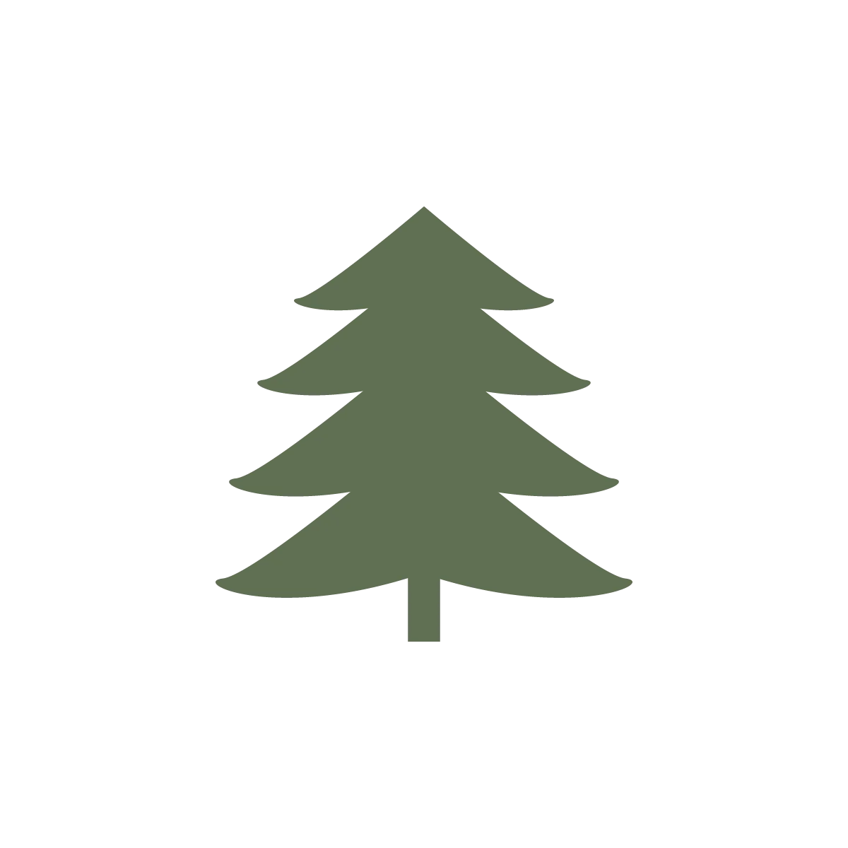 Minimalist Forest Green Pine Tree Silhouette Clipart Design Element