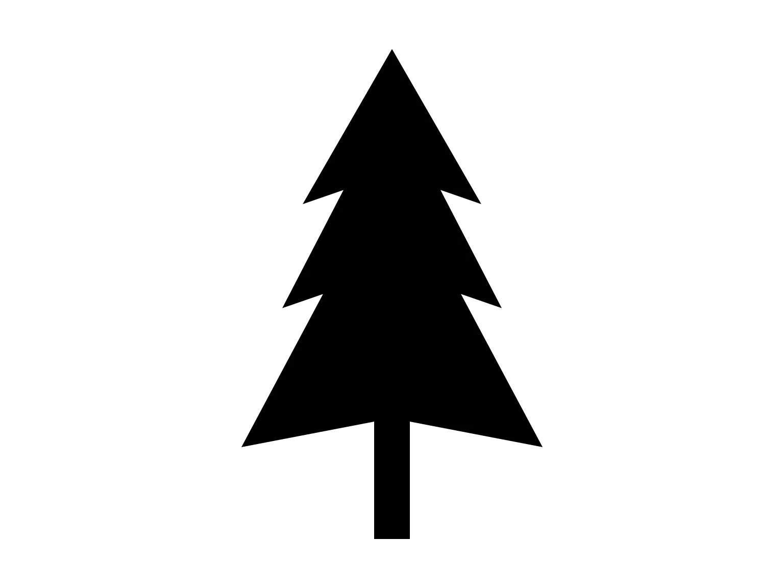 Minimalist Pine Tree Silhouette Clipart - Simple Forest Symbol Design