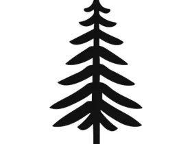 Minimalist Pine Tree Silhouette Clipart - Simple Geometric Forest Design