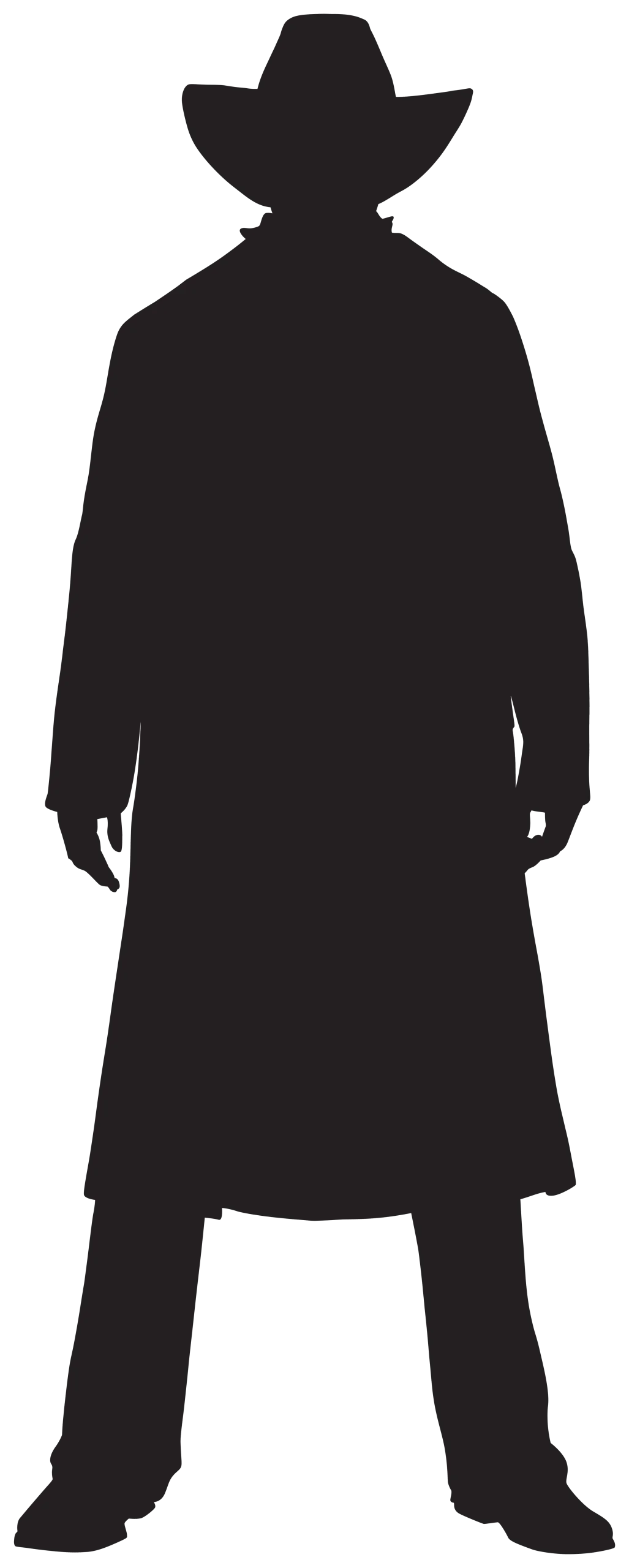 Mysterious Western Silhouette Cowboy Clipart Standing Bold and Resolute