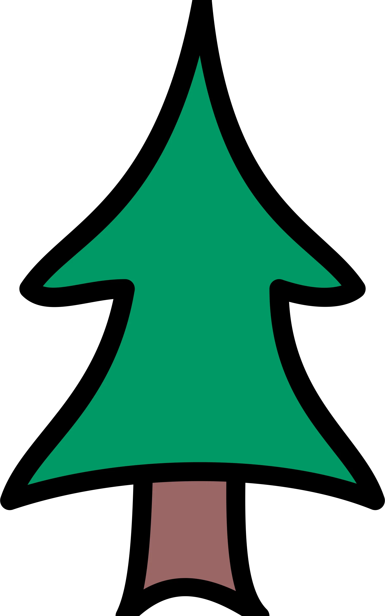 Simple Evergreen Pine Tree Clipart with Bold Green Color and Clean Lines