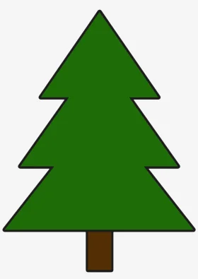Simple Green Pine Tree Clipart - Minimalist Forest Design Element