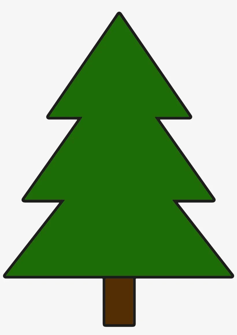 Simple Green Pine Tree Clipart - Minimalist Forest Design Element