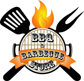 Sizzling BBQ Barbecue Grill Utensils Flame Clipart Design Logo