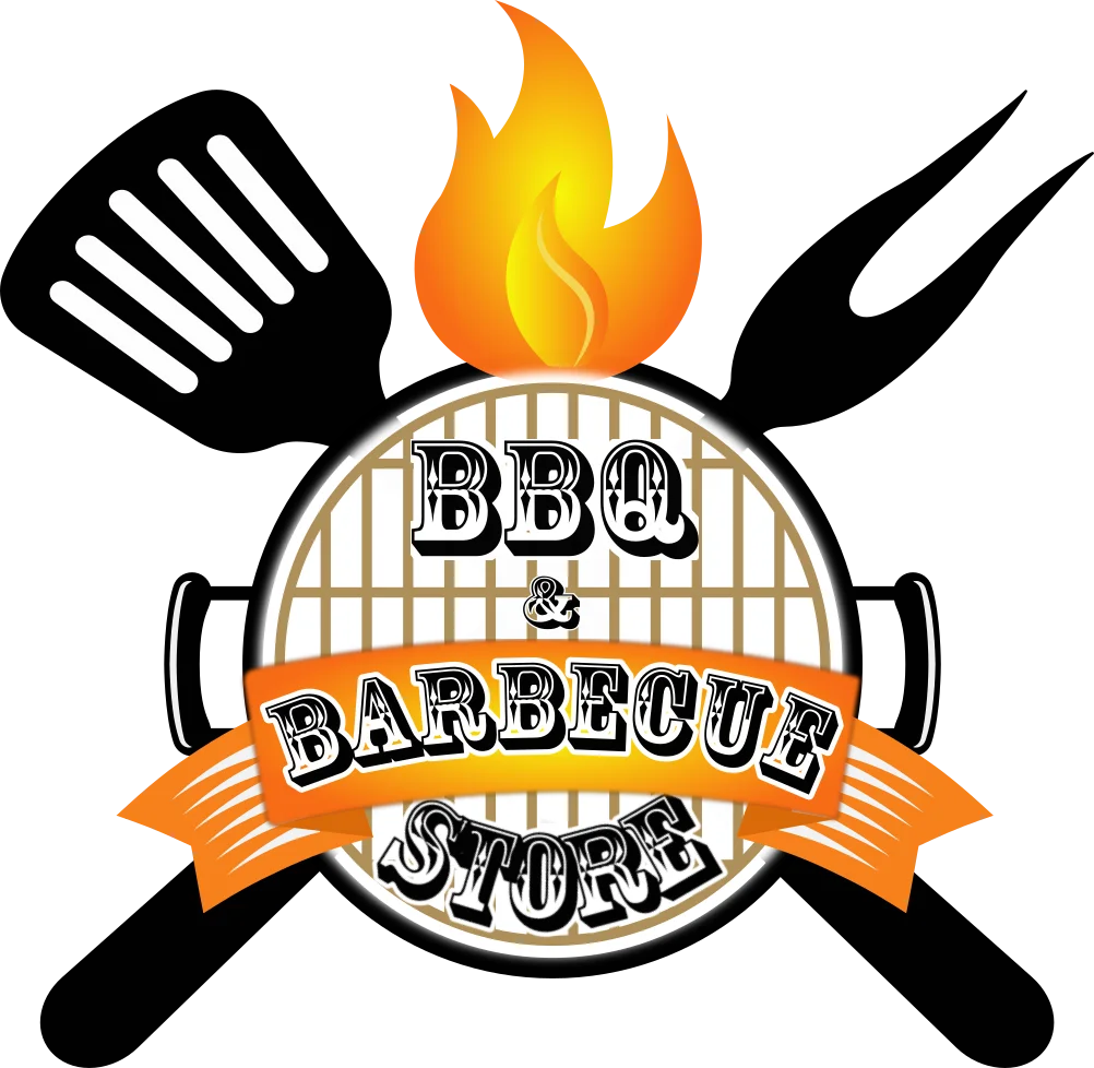 Sizzling BBQ Barbecue Grill Utensils Flame Clipart Design Logo