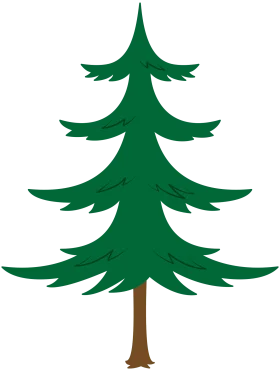 Stylized Evergreen Pine Tree Clipart with Symmetrical Branches