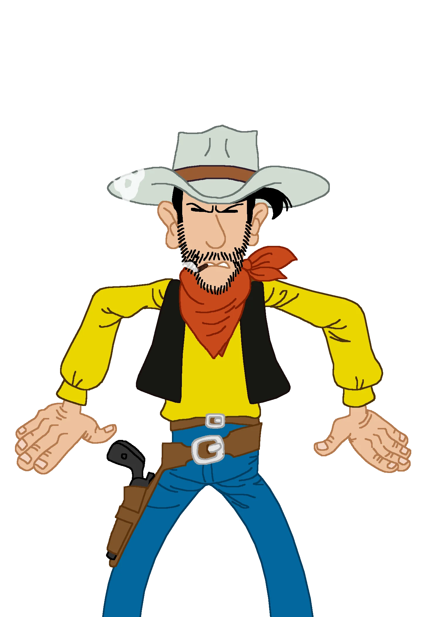 Wild West Gunslinger Clipart: Tough Cowboy Ready for a Showdown