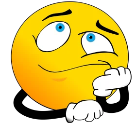 Anxious Yellow Emoji Clipart: Expressive Cartoon Character Biting Nails in Worry
