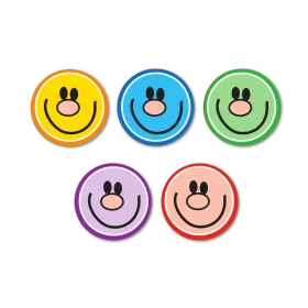 Cheerful Circular Smiley Face Clipart Collection in Playful Color Palette