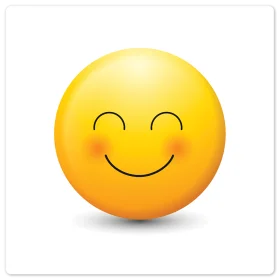 Cheerful Emoji Clipart: Radiant Yellow Smiley Face with Closed Eyes and Warm Smile