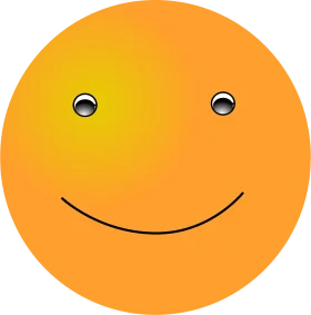 Cheerful Orange Smiley Clipart with Warm Gradient Expressive Face