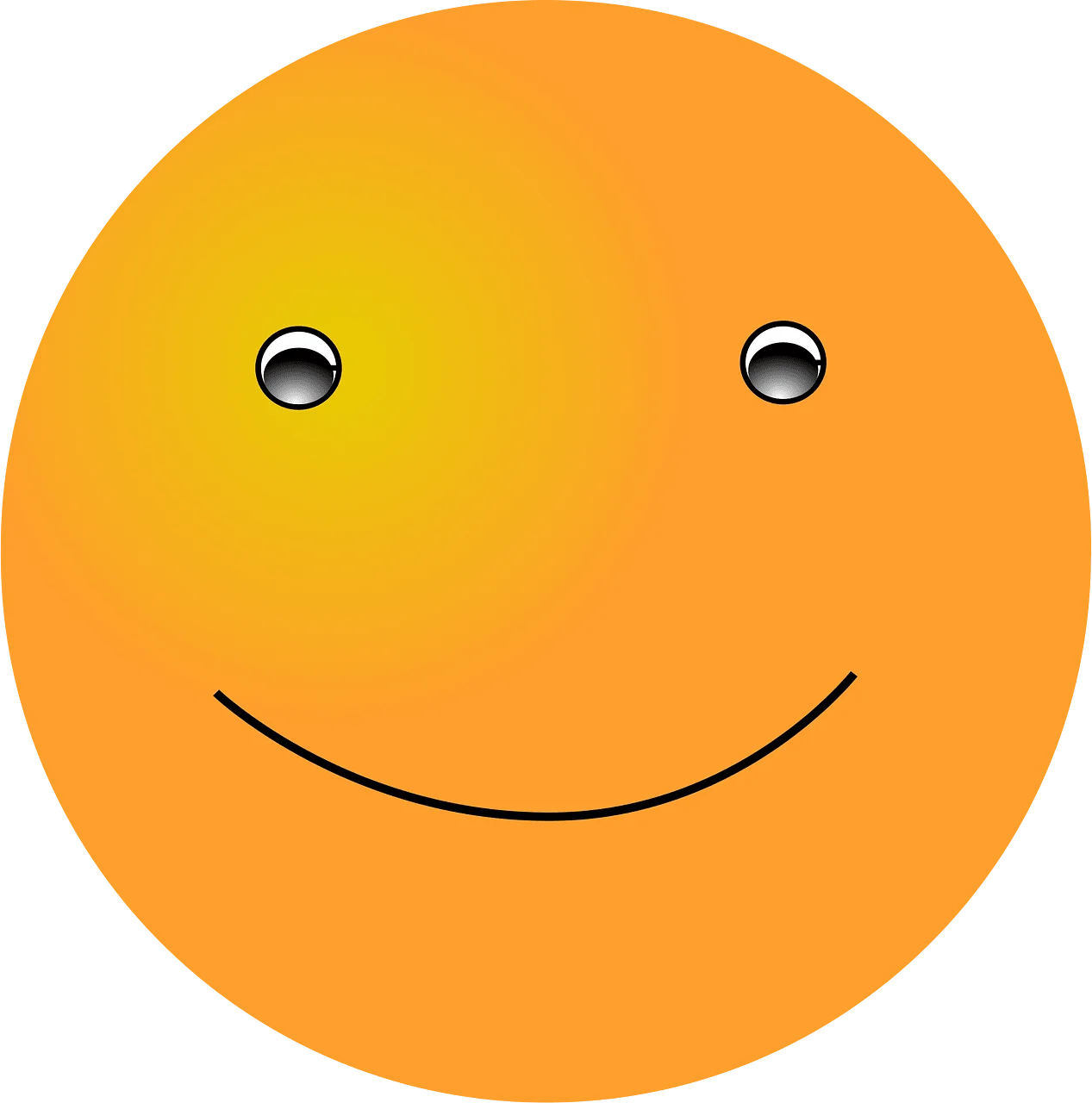 Cheerful Orange Smiley Clipart with Warm Gradient Expressive Face