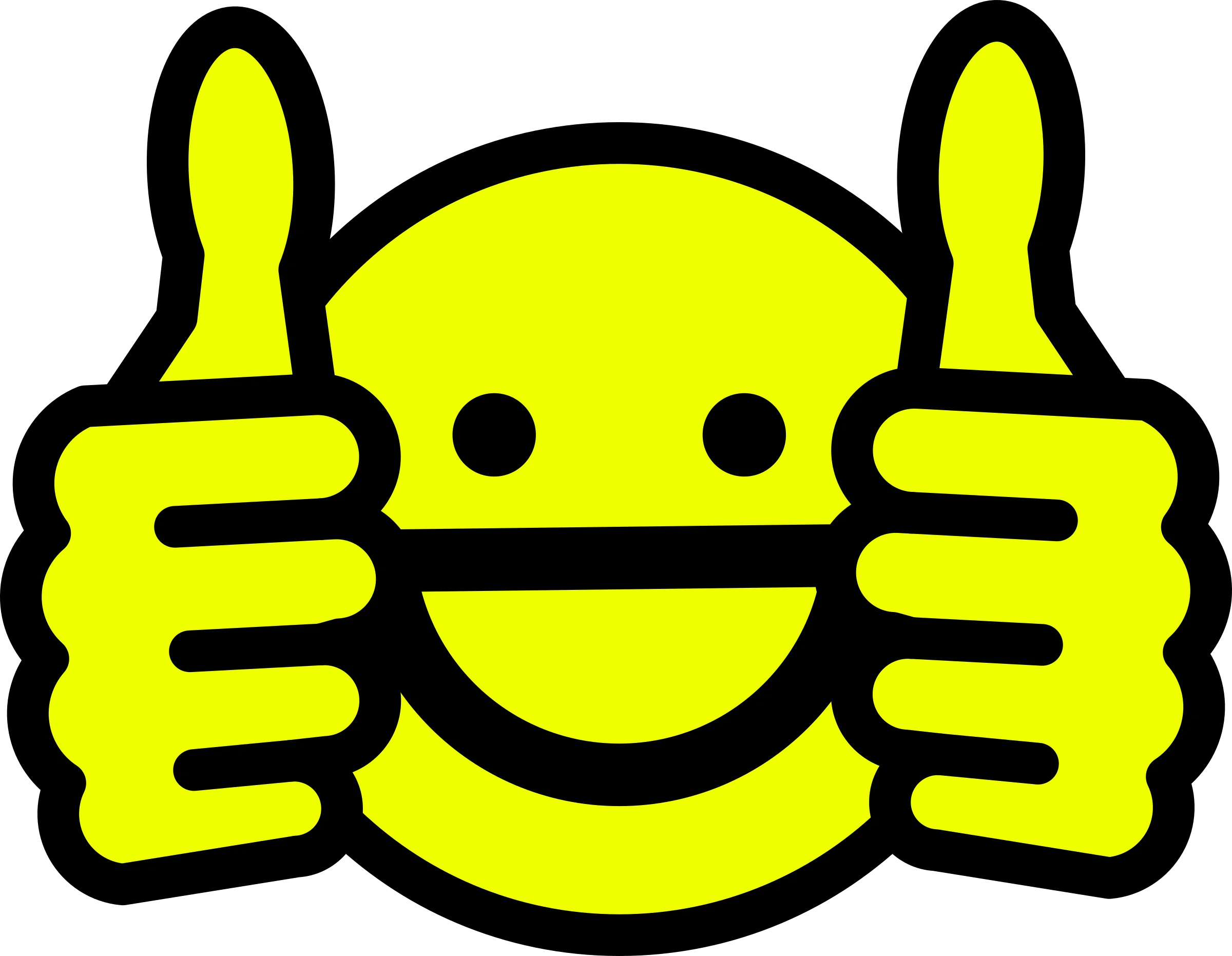 Cheerful Yellow Emoji Clipart Giving Double Thumbs Up with Radiant Smile