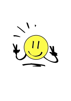 Cheerful Yellow Smiley Clipart Making Peace Signs with Playful Energy