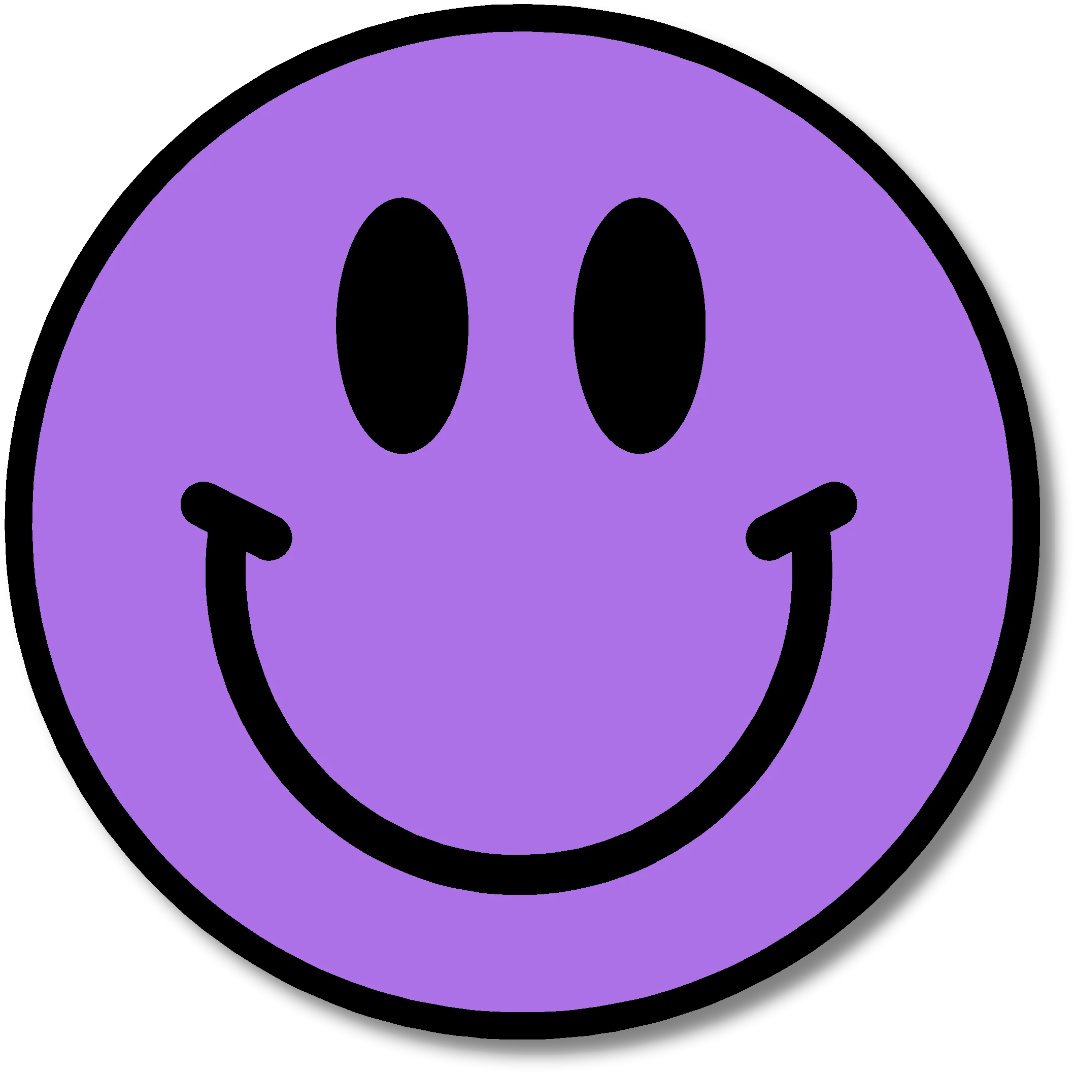 Classic Purple Happiness Symbol: A Charming Retro Smiley Face Clipart Design