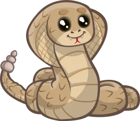 Adorable Cartoon Cobra Snake Clipart: Cute and Playful Reptile Illustration