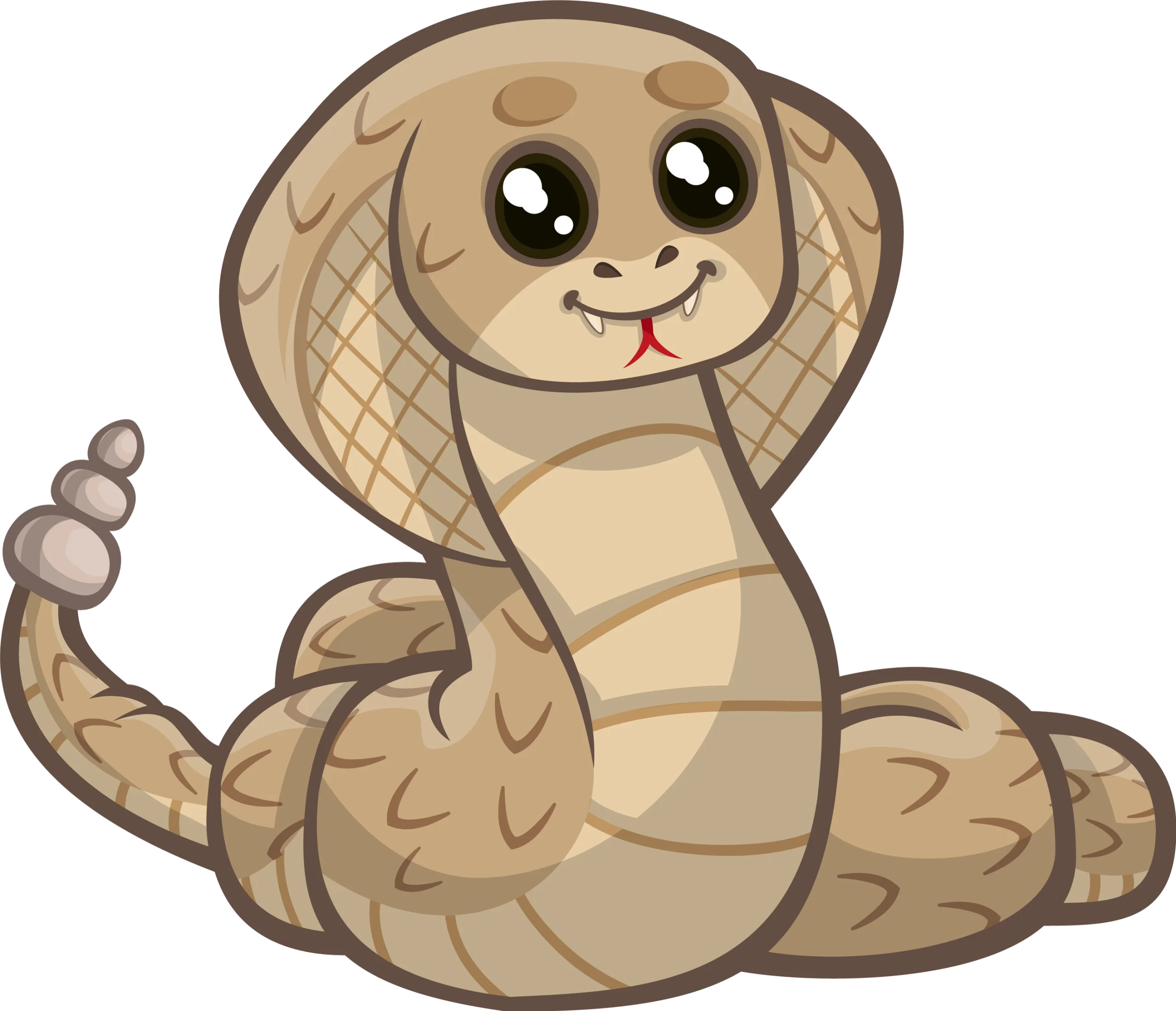 Adorable Cartoon Cobra Snake Clipart: Cute and Playful Reptile Illustration