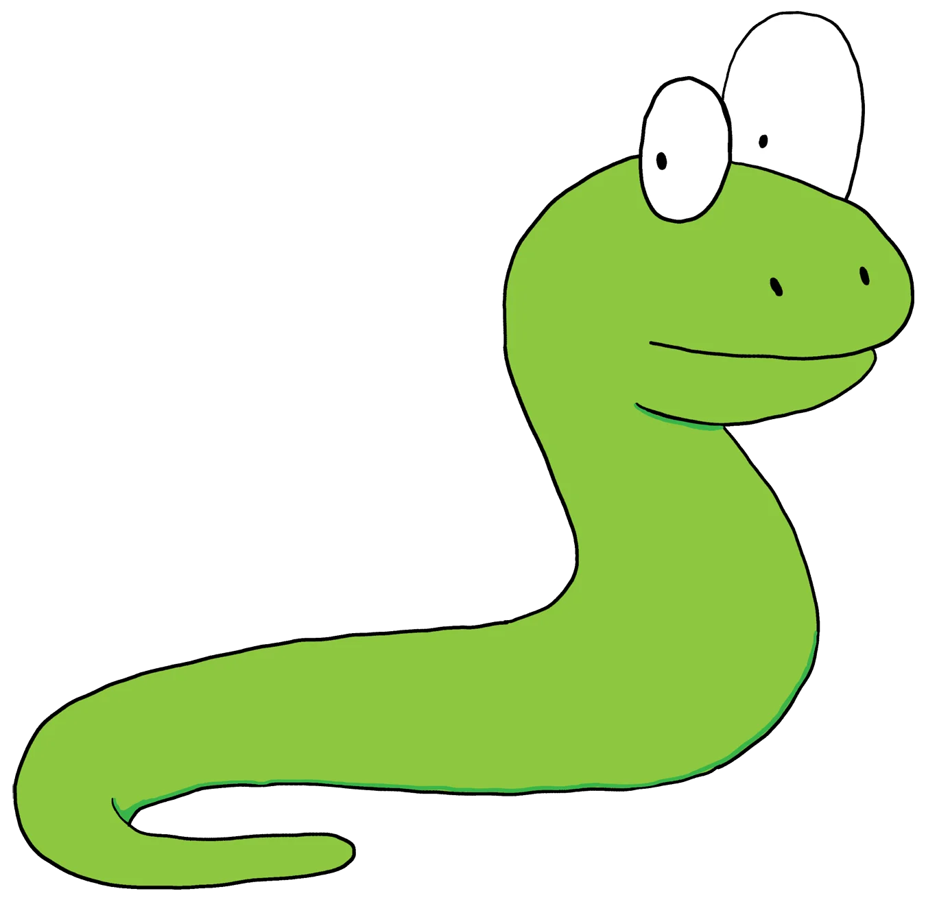 Adorable Green Cartoon Snake Clipart Illustration for Kids Design