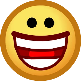 Cheerful Golden Yellow Smiley Face Clipart with Wide Beaming Grin