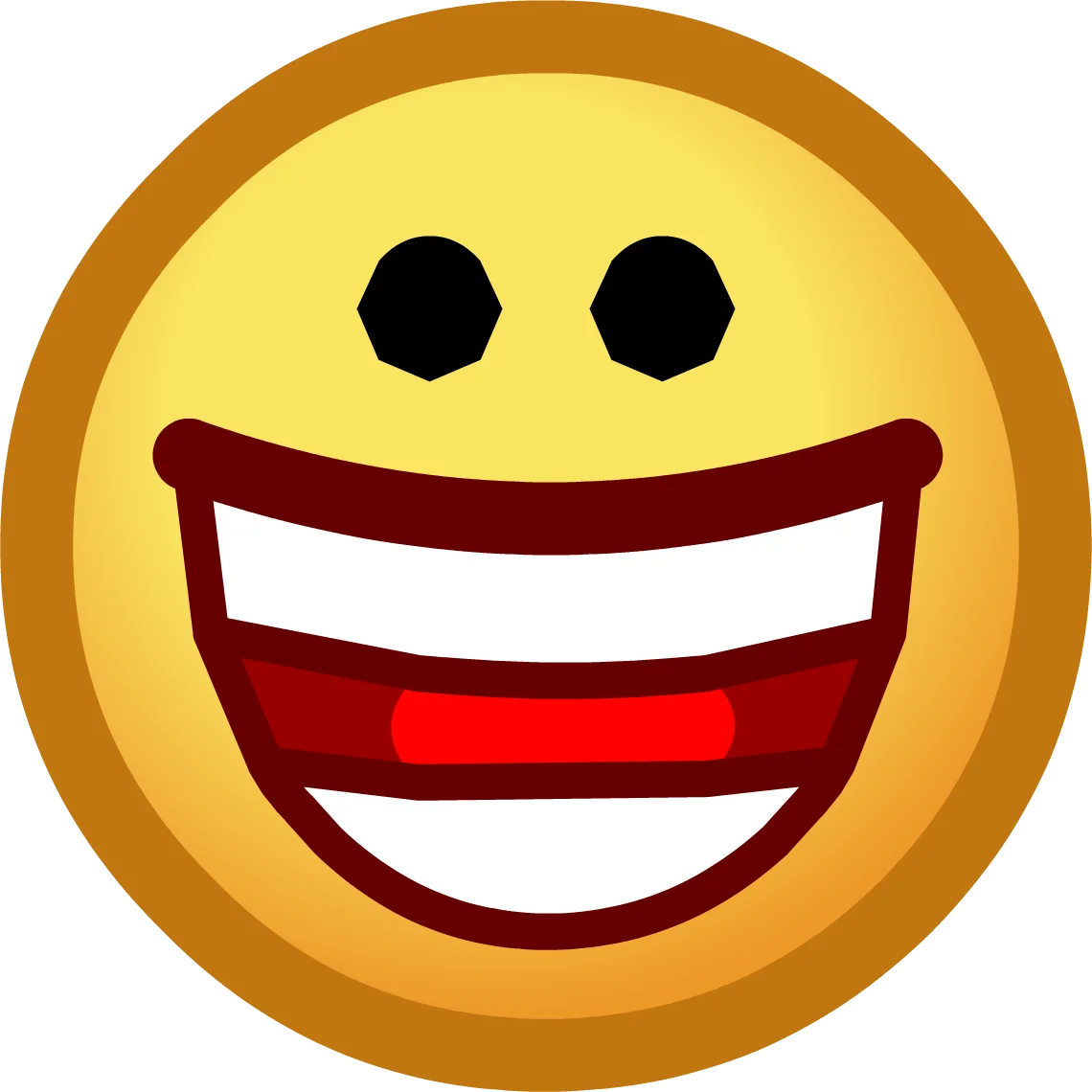 Cheerful Golden Yellow Smiley Face Clipart with Wide Beaming Grin
