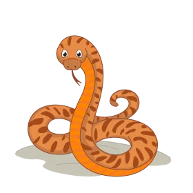 Cute Orange and Brown Striped Cartoon Snake Clipart for Kids Illustration