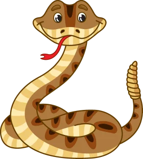 Friendly Cartoon Snake Clipart with Charming Facial Expression and Coiled Body