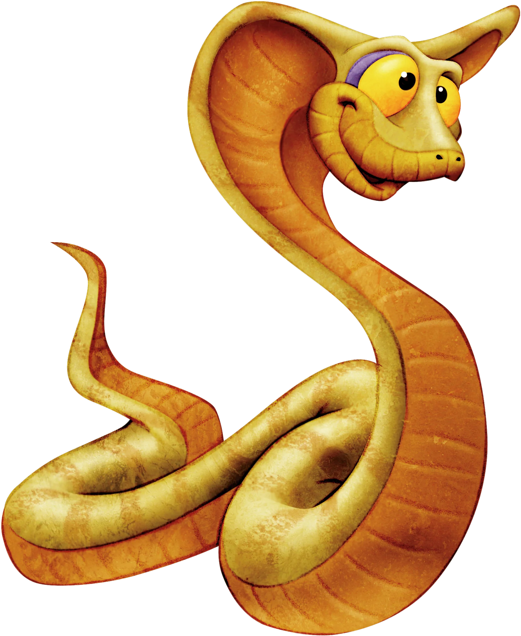 Playful Cartoon Cobra Clipart with Cheerful Expression and Curvy Body