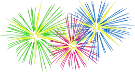 Colorful Exploding Fireworks Clipart - Festive Celebration Graphic Design