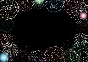 Dazzling Night Sky Celebration Fireworks Clipart: Explosive Festive Display