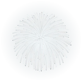 Elegant White Radial Burst Fireworks Clipart Design on Dark Canvas