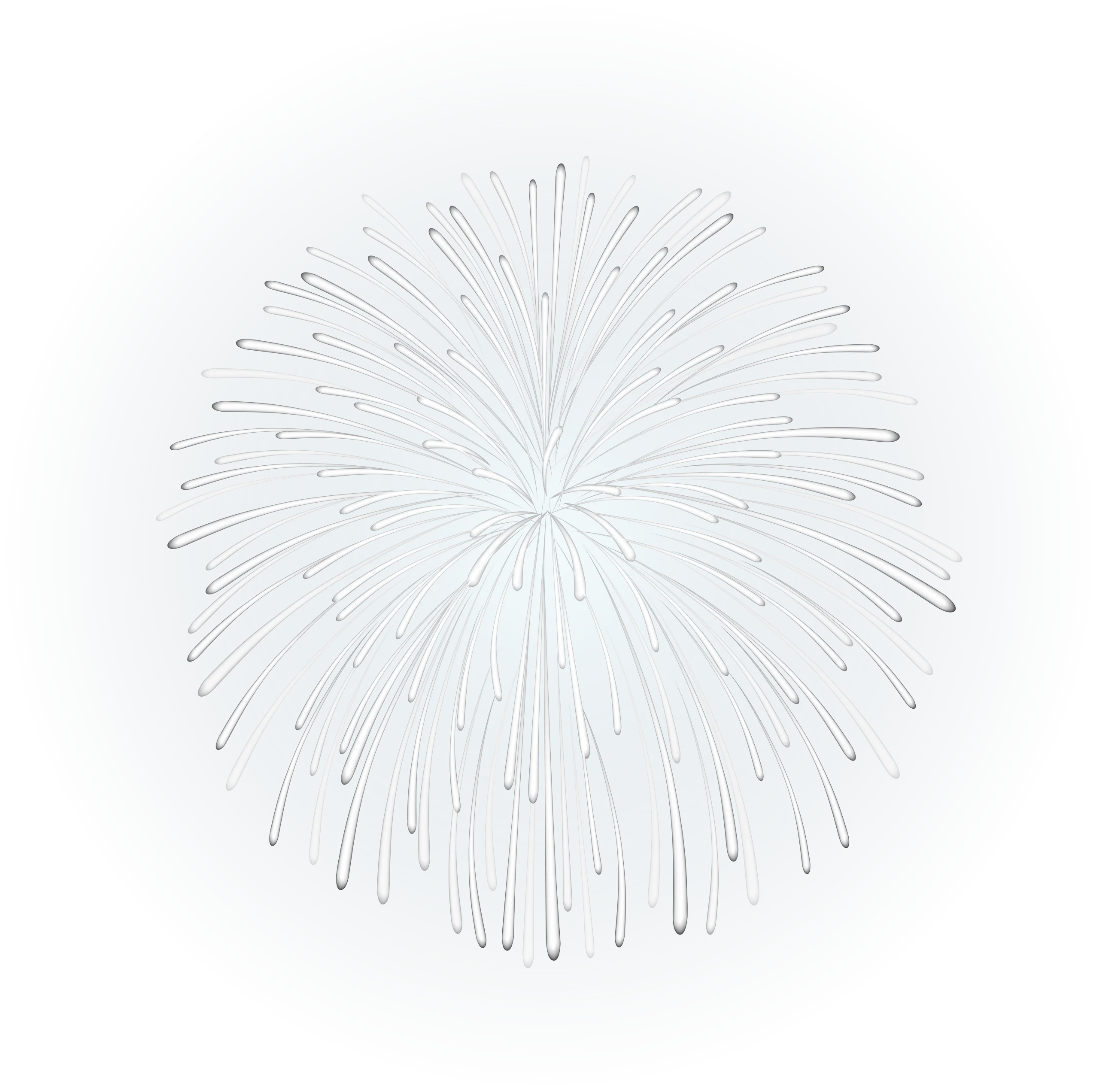 Elegant White Radial Burst Fireworks Clipart Design on Dark Canvas
