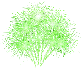 Ethereal Green Fireworks Explosion Clipart - Luminous Burst of Celebration