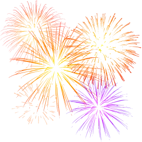 Festive Celebration Burst of Color Fireworks Clipart Graphic Display