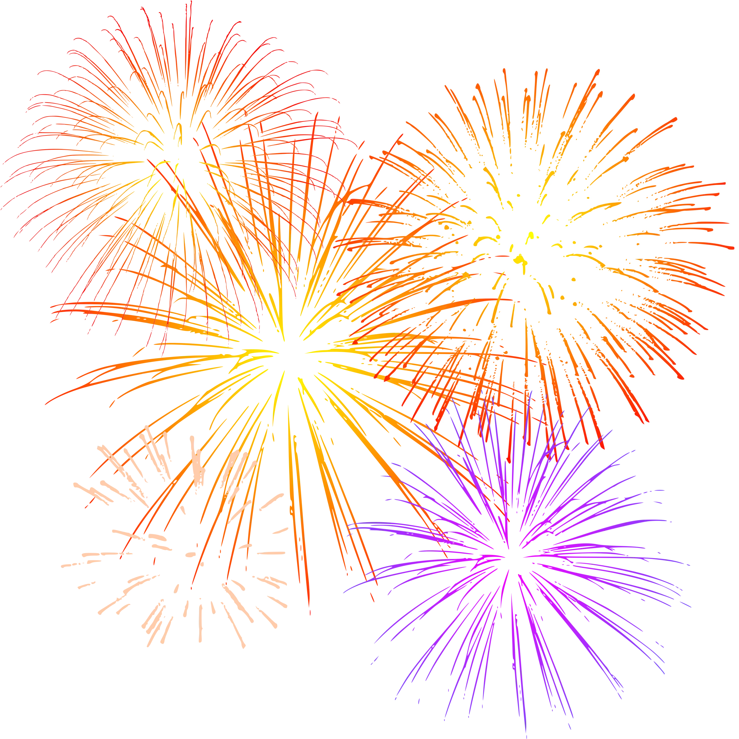 Festive Celebration Burst of Color Fireworks Clipart Graphic Display