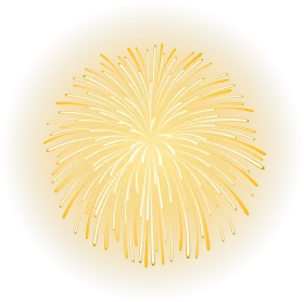 Golden Radiant Sunburst Fireworks Clipart - Explosive Luminescent Design