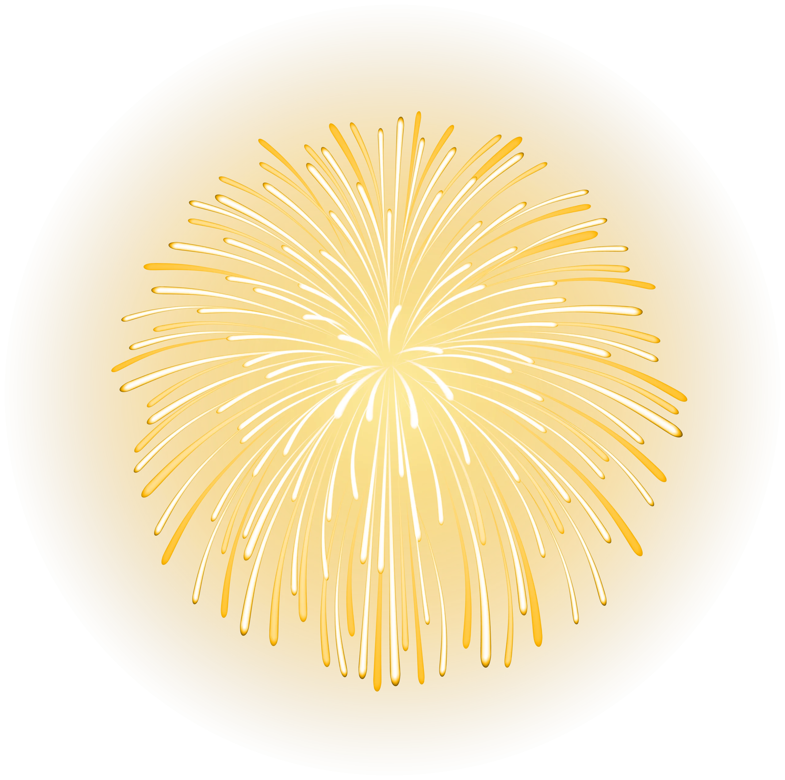 Golden Radiant Sunburst Fireworks Clipart - Explosive Luminescent Design