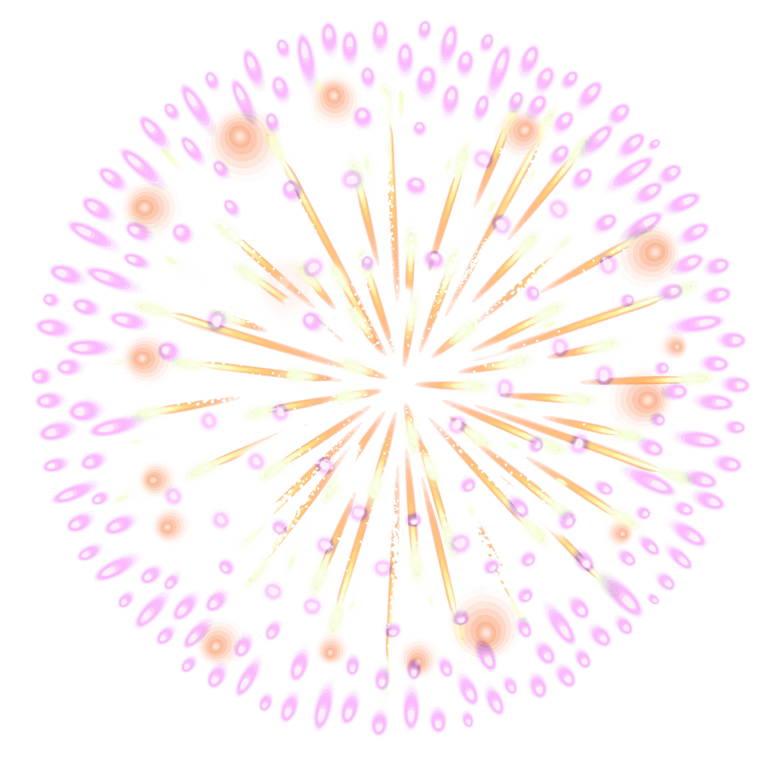 Radiant Pastel Fireworks Explosion Clipart - Soft Celestial Burst Design
