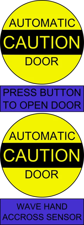 Automatic Door Access Control Safety Instruction Clipart Design