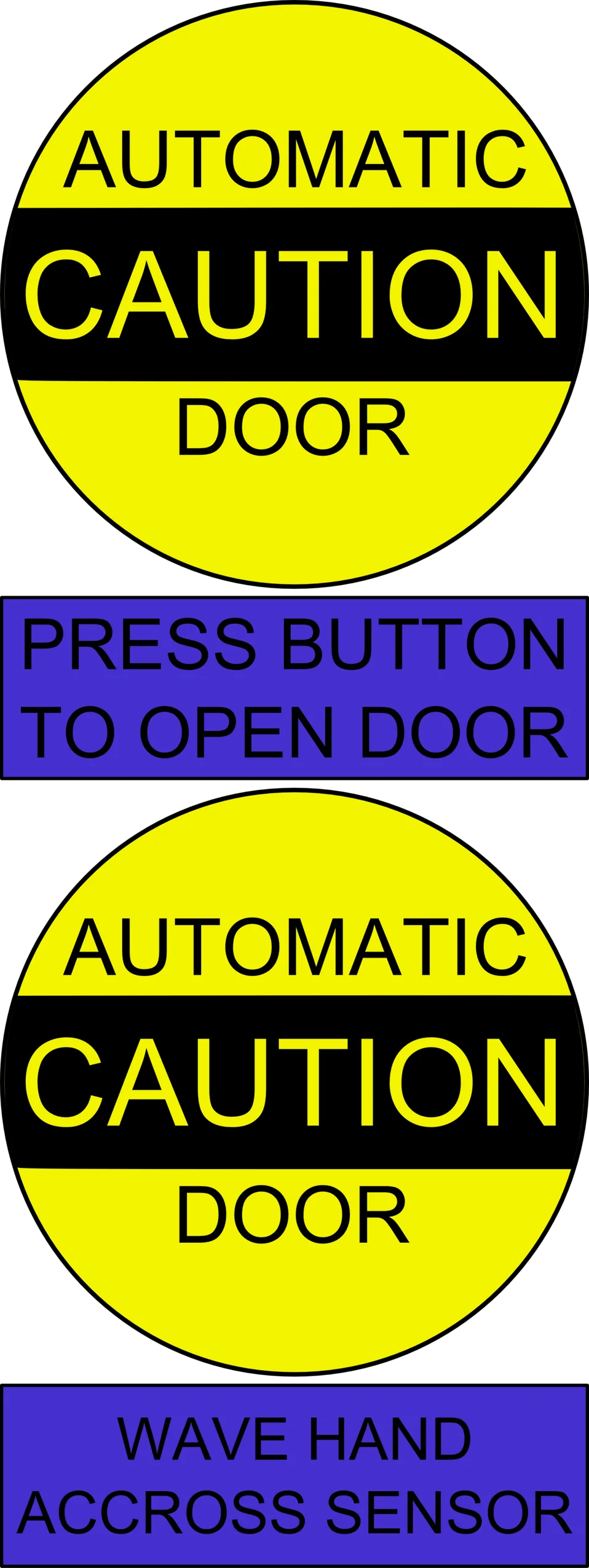 Automatic Door Access Control Safety Instruction Clipart Design
