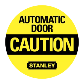 Caution Automatic Door Safety Warning Clipart - Bold Yellow and Black Design