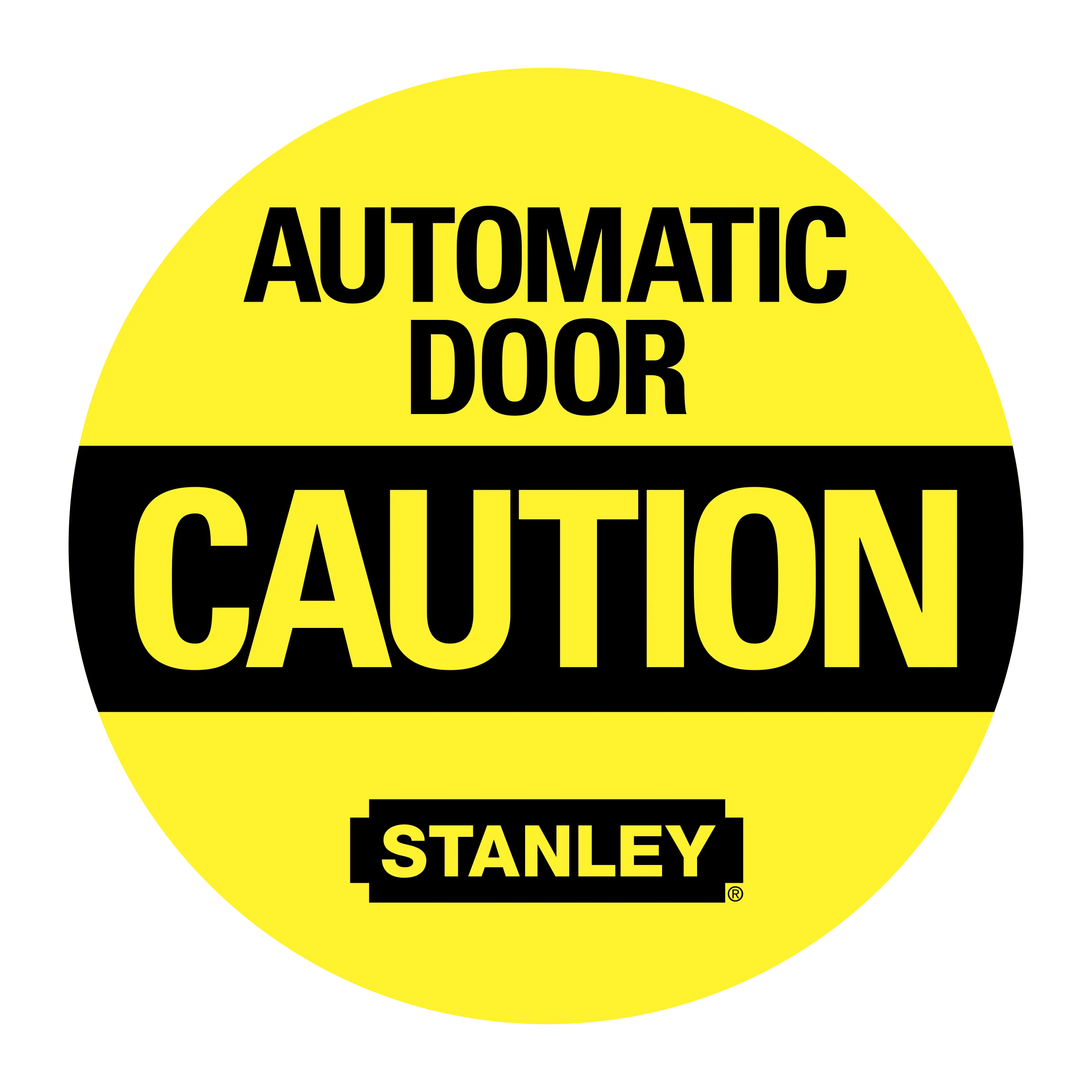 Caution Automatic Door Safety Warning Clipart - Bold Yellow and Black Design