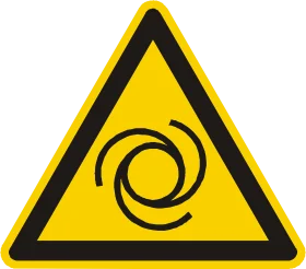 Caution Warning Sign Clipart: Rotating Machinery Hazard Symbol
