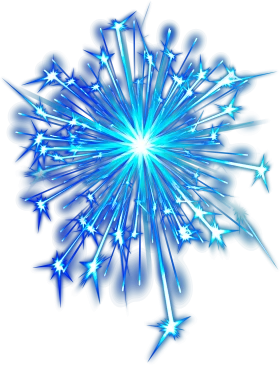 Celestial Blue Starburst Fireworks Clipart: Radiant Explosion of Icy Light