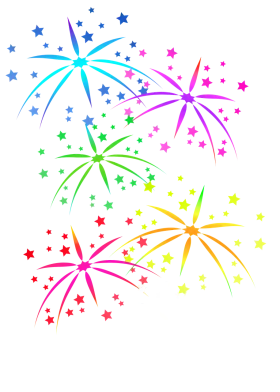 Colorful Festive Fireworks Celebration Explosion Clipart Design
