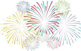 Dazzling Multicolored Fireworks Explosion Clipart - Festive Celebration Design